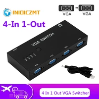 inioiczmt 4in 1 out vga switcher 4 port vga switch box vga for consoles set top boxes 4 hosts share 1 display notebook projector