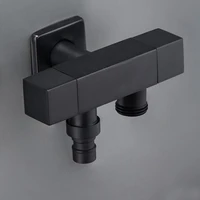 black g12 three way valve one into two out double water angle valve washing machine toilet stop valve multi function tap
