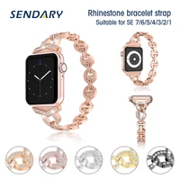 luxury bling diamond band for apple watch se 7654321 38mm 40mm 41mm loop strap 424445mm rhinestone bracelet band strap