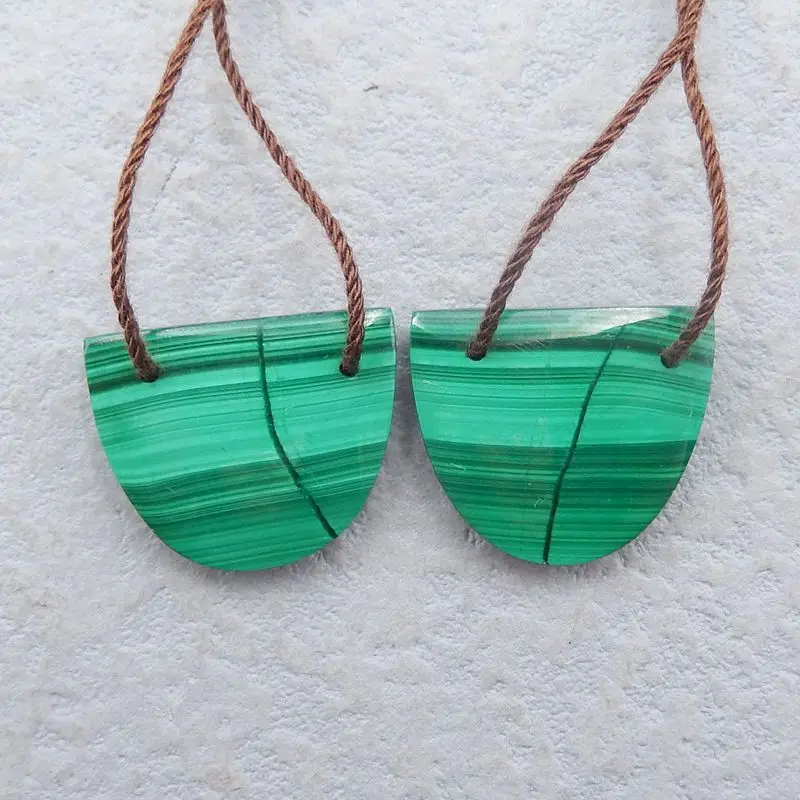 Натуральный камень, малахит, двойная лампа, модный аксессуар, 18x11x5 мм, 6 г