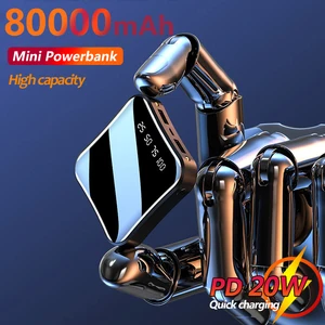 80000mah mini power bank large capacity one way fast charger convenient pocket external battery suitable for xiaomi samsung free global shipping
