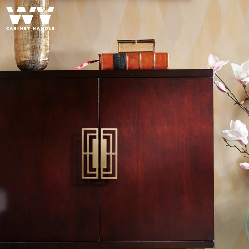 Ручки для шкафа WV ручка мебели твердая латунь золото черный книжный шкаф Ящики
