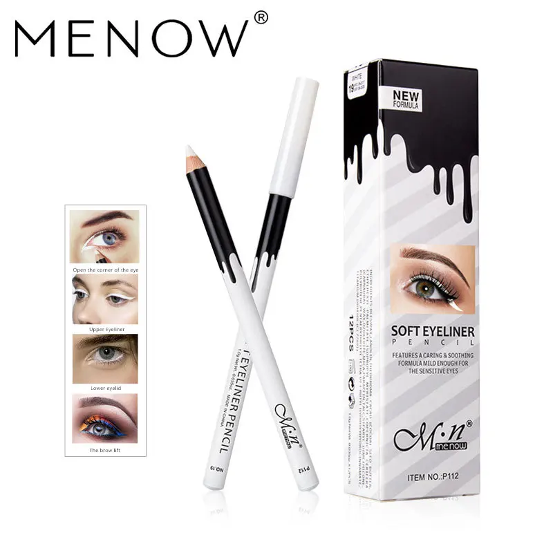 Menow P112 Silkworm Brightening White High Gloss Waterproof Eyeliner Makeup Pencil Wholesale Cosmetic Pen Hot Selling |