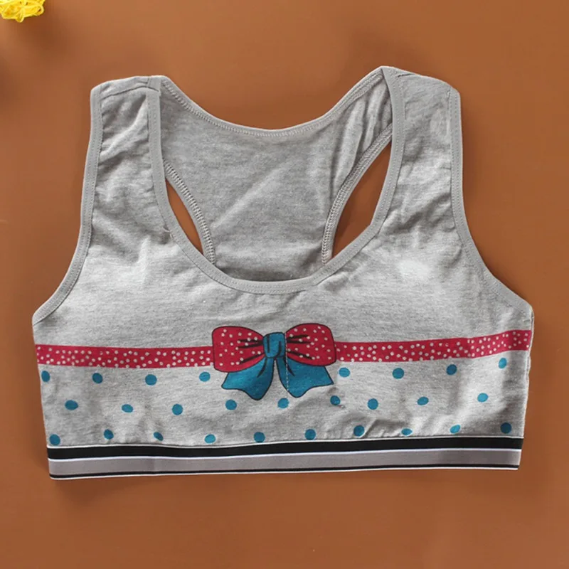 

ZL Adolescent Girls Training Bra Kids Teenage Soft Cotton Breathable Camisoles Underwear
