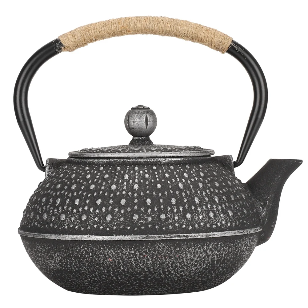 

0.8L Cast Iron Teapot Kettle Uncoated Tortoise Shell Pattern Teapot Kettle Home Kitchen Office Teaware