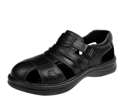 Мужские сандалии с открытым носком на толстой нескользящей подошве пляжные