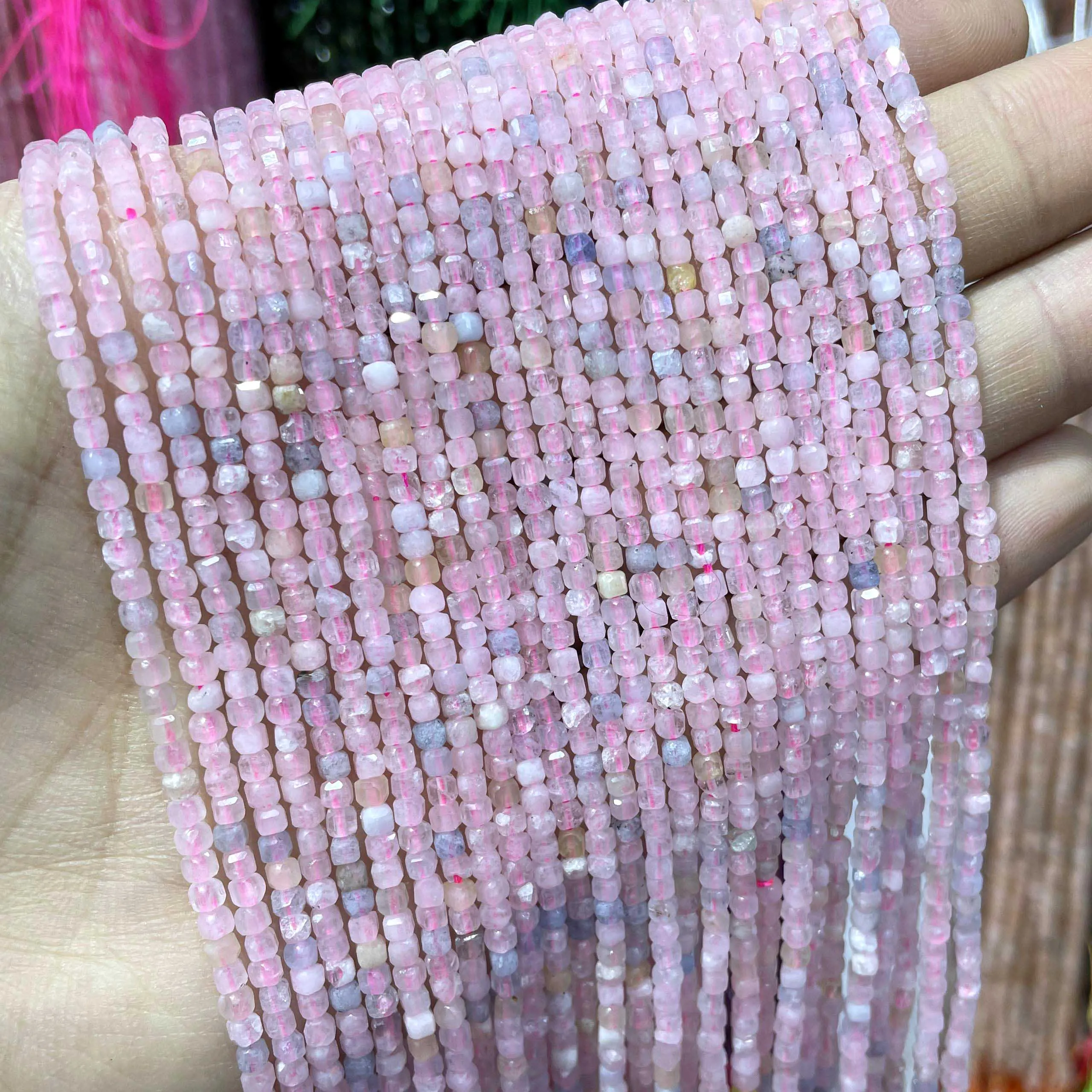 2-3 мм натуральный камень квадратный гранат агат кварц кристалл ракушка турмалин