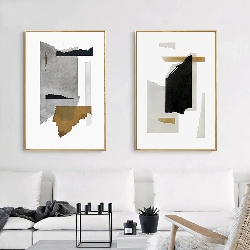 Геометрический абстрактный художественный постер и печать простой современный