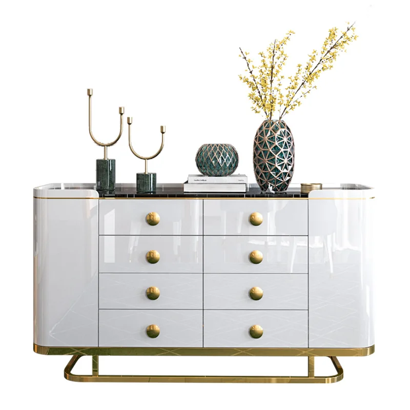 Light Luxury Post-Modern Simple American Nordic Marble Porch Cabinet Sideboards Restaurant Household Coffee Table |
