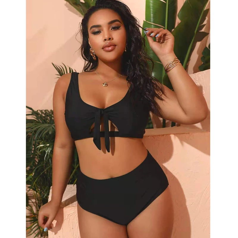 

2021 New Plus Size High Waist Sexy Summer Bikini Set 2 Piece Set Swimsuit Women Push Up High Waist Bikini Set Swimwear