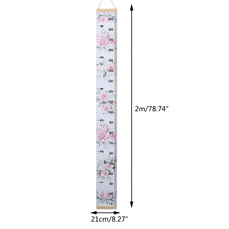 

Creative Kids Growth Chart Recorder Wall Decor Cartoon Animal Print Hanging Removable Height Measurement Ruler with Wood