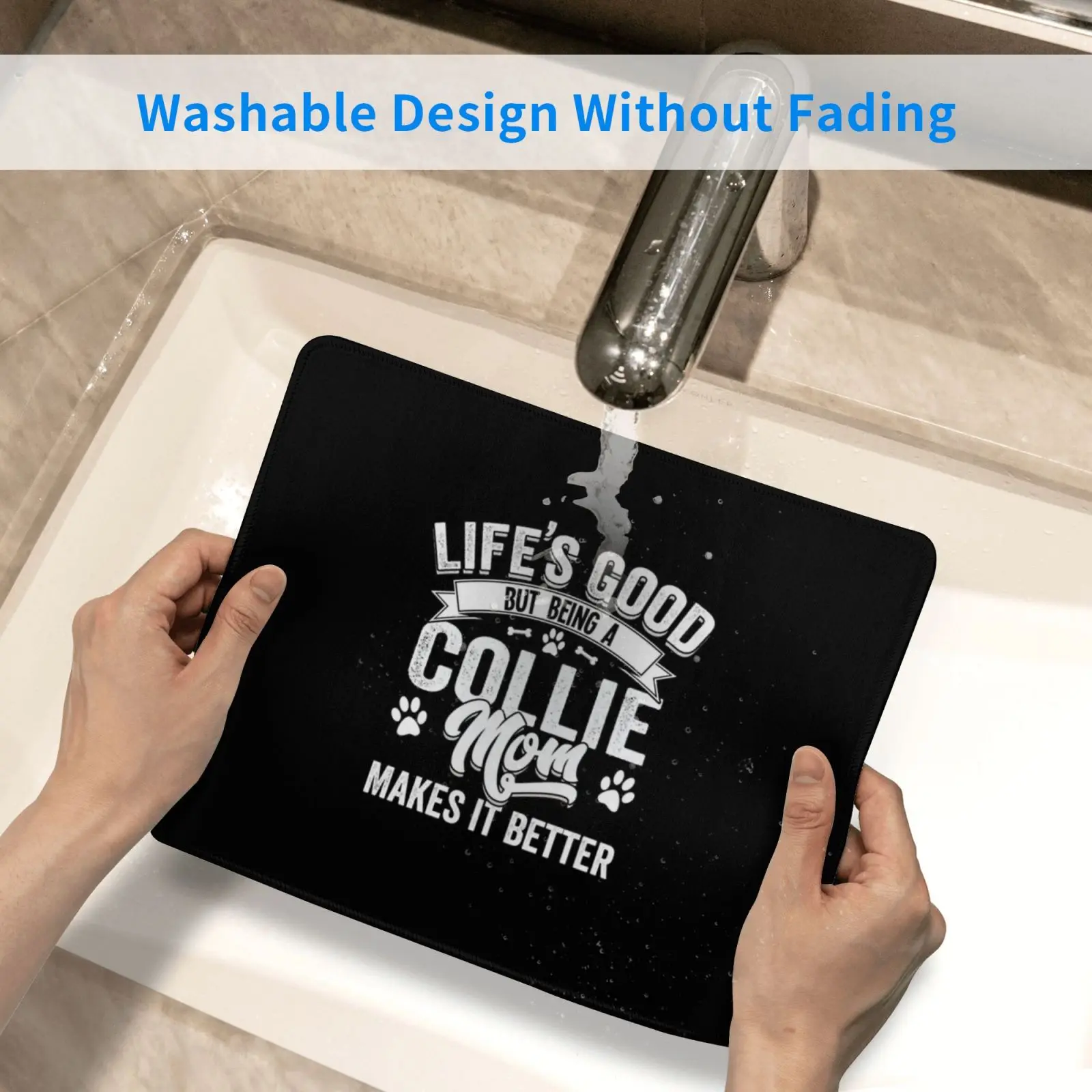 

Collie Womens-Lifes Good But Being A Collie Mom Makes It Better Mouse Pad DIY Print Collie Mom Collie