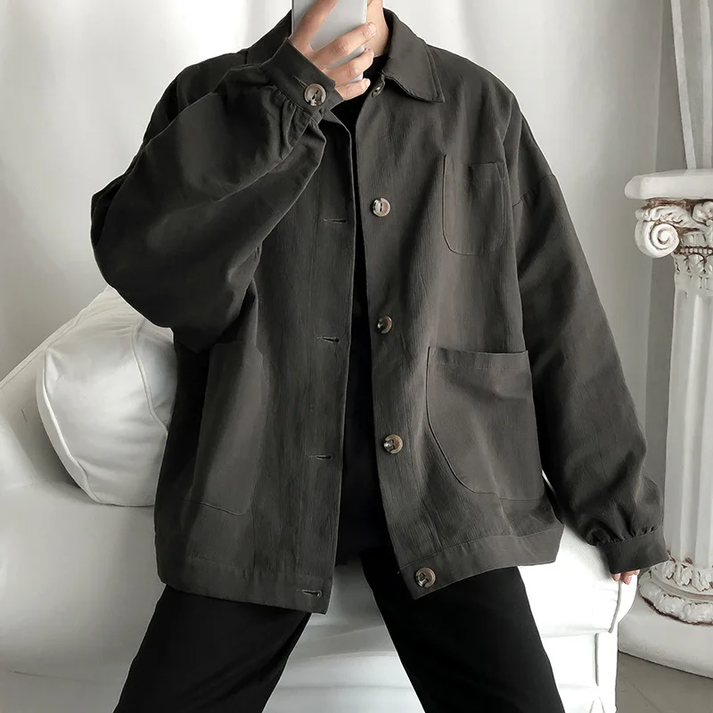 

Новинка Осень-зима 2021, повседневная куртка QIWN, мужская куртка для инструментов, мужское пальто, свободная куртка, куртка-бомбер, Мужская джи...