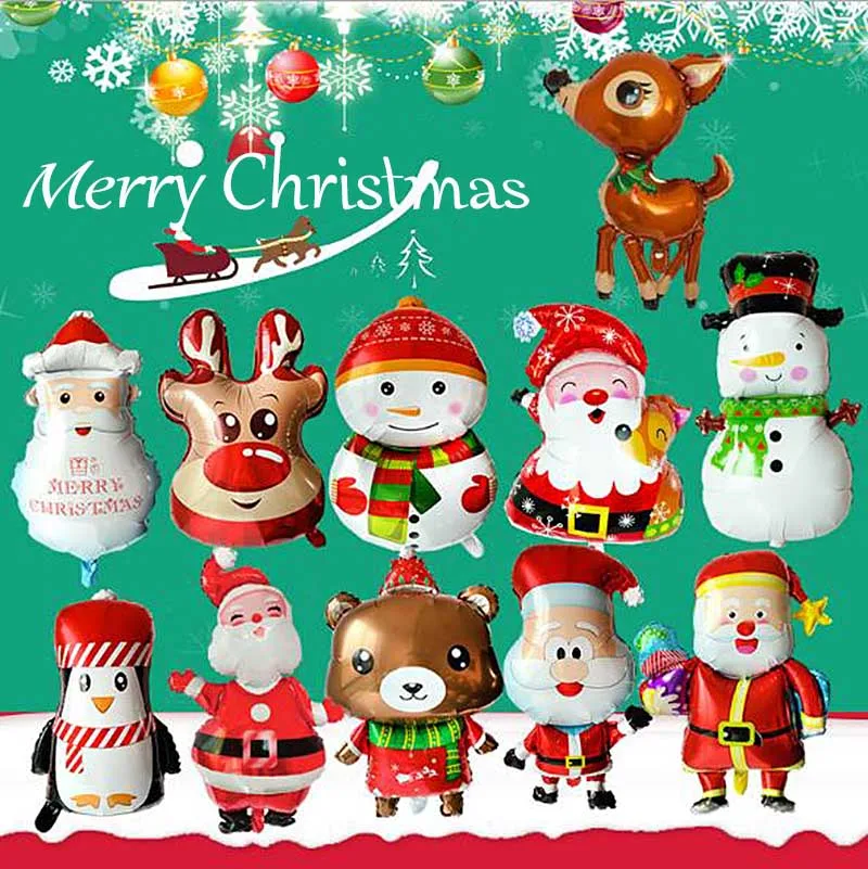 1 шт Счастливого Рождества Новый Год Вечерние Санта Клаус алюминиевый шар со