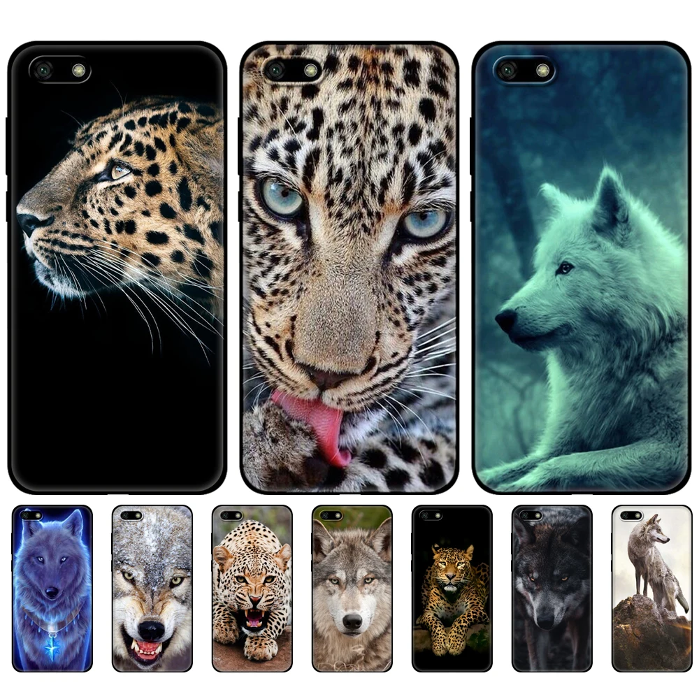 

Black tpu Case For Huawei Honor 20 Lite 10 10i 20S 30S 30 Case Honor 7A 5.45 7s 7C 5.7 Case Cover Animal wolf tiger leopard
