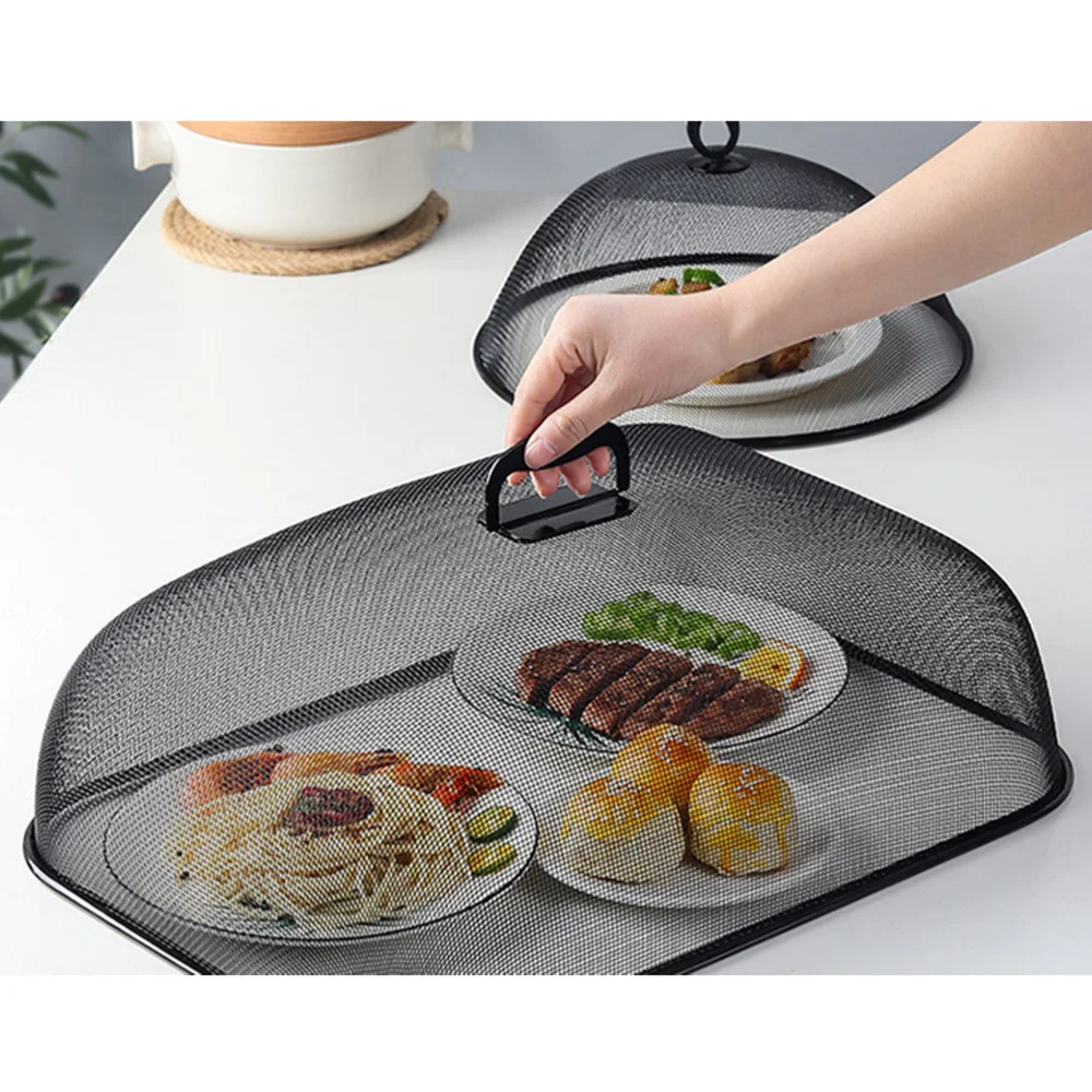 

1Pc Plate Cover Dish Cover Mesh Cover Dining Table Style Anti Fly Mosquito Kitchen Stainless Steel Cover (Black)