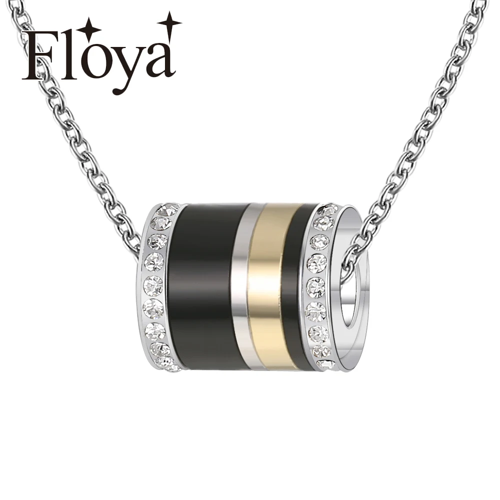 

Floya Simple Titanium Stainless Steel Necklaces Pendants Layered Accessorie Trendy Women Spinner Original Summer Valentine's Day