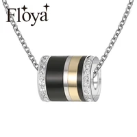 floya simple titanium stainless steel necklaces pendants layered accessorie trendy women spinner original summer valentines day