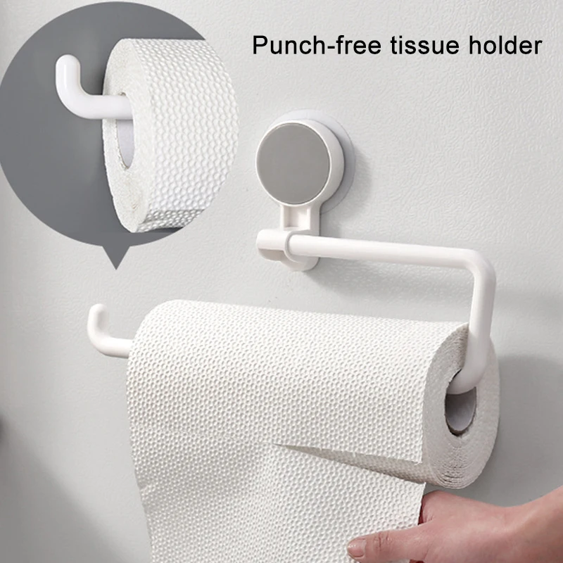 

Multifunctional Adhesive Shelf ABS Punch-free Wall Mounted Hanging Hook without Nails for Kitchen Paper and Towel FAS6