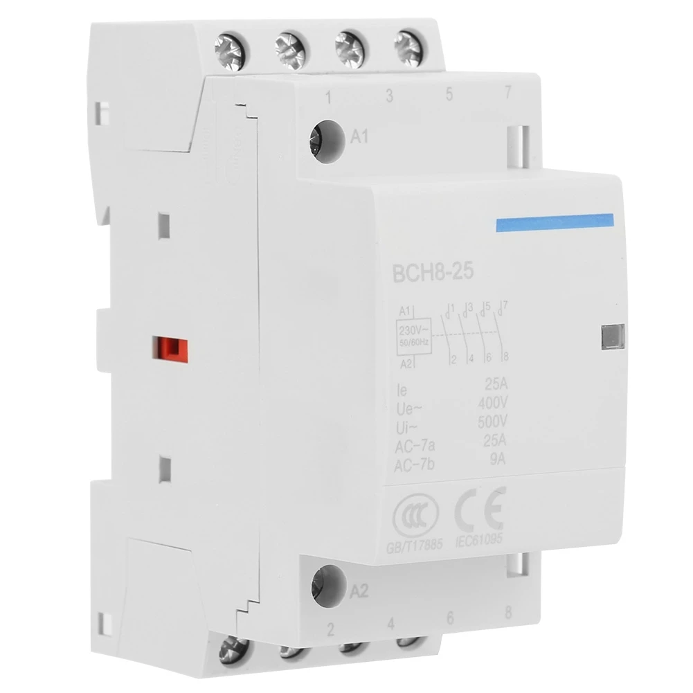 4P 25A 50/60 Гц стандартное Крепление на DIN-рейку 2NO 2NC контактор с ручным