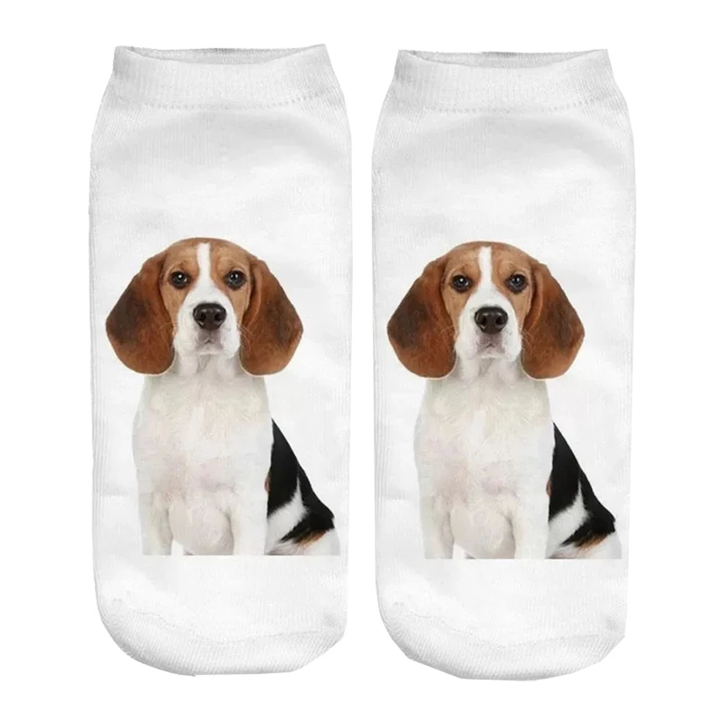Hot Selling 3D Printing Women Socks Puppy Design Fashion Unisex Kawaii Dogs Corgi Bulldog Animal Low Ankle Kids Funny Sock