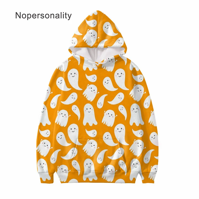 

Свитшот Nopersonality мужской с мультяшным принтом призрака, худи с карманами, стильная одежда, зимний