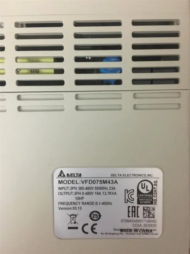 

Совершенно новый оригинальный Инвертор серии Delta M VFD-M VFD075M43A 380V 7.5KW