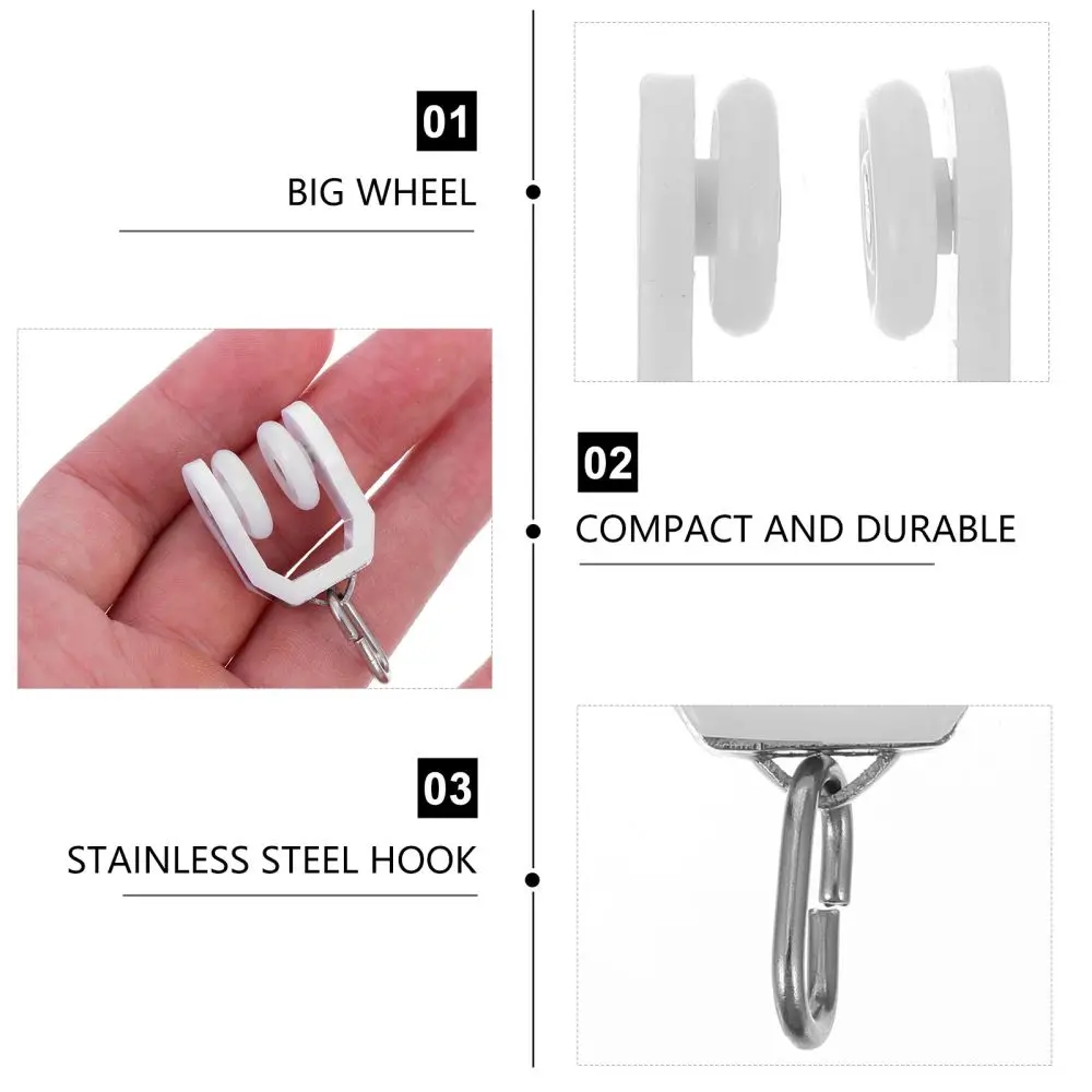 

10pcs Ceiling Carrier Curtain Track Carrier Slide Roller Curtain Track Glider