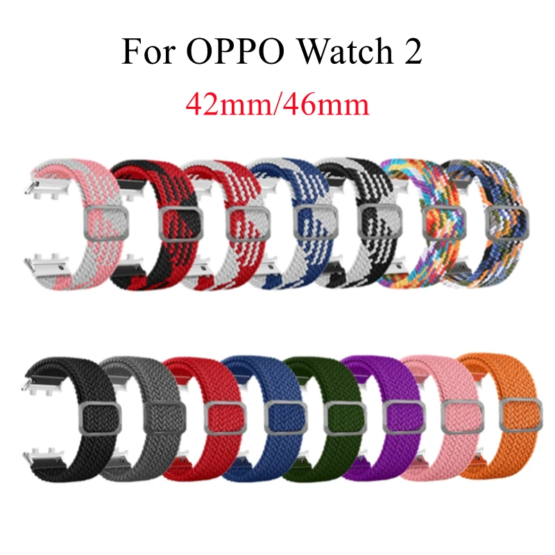 

Ремешок нейлоновый для OPPO Watch 2 42 мм 46 мм, эластичный тканевый Плетеный дышащий браслет для смарт-часов OPPO Watch 2
