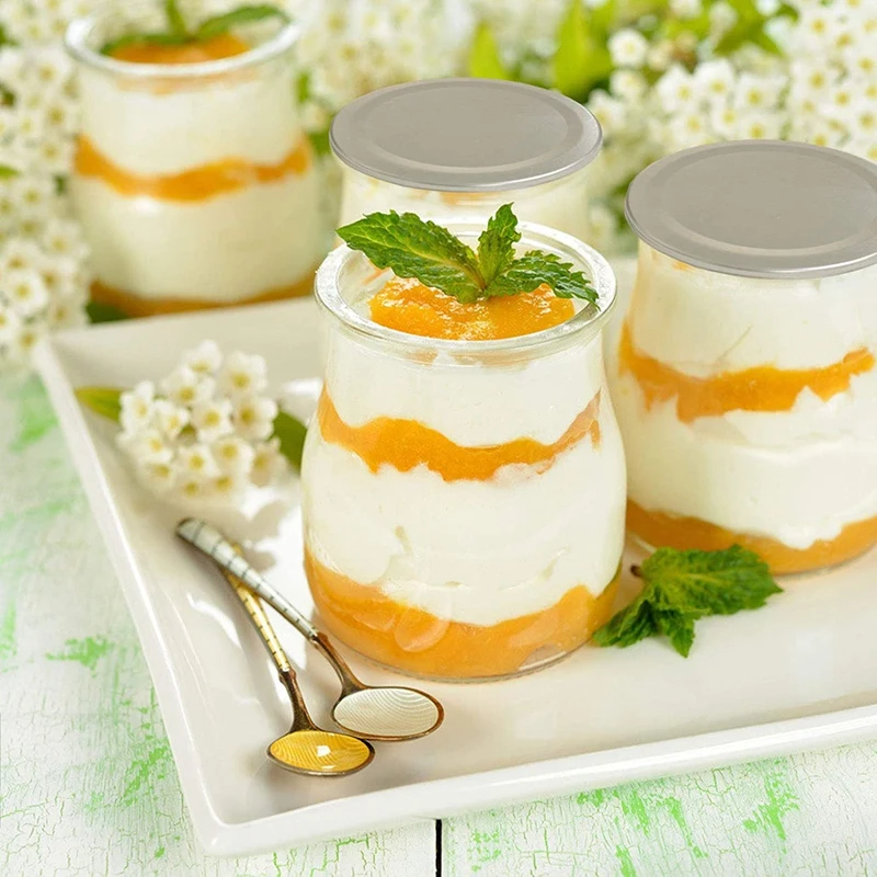 

200 Pcs Mouth 70MM/86 MM Mason Jar Canning Lids, Reusable Leak Proof Split-Type Silver Lids with Silicone Seals Rings