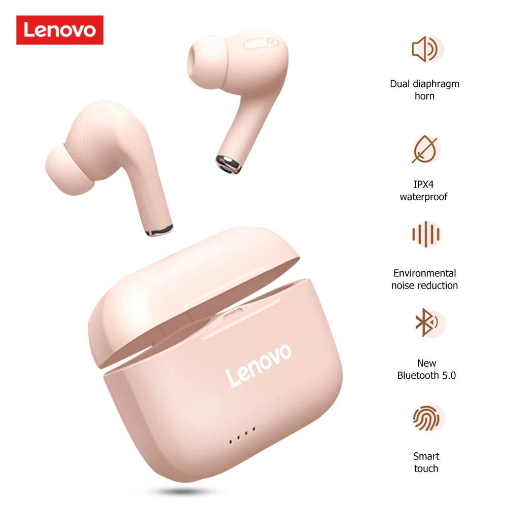 2021 new lenovo lp1s tws bluetooth earphone sports wireless headset with mic stereo earbuds hifi music headphone for android ios free global shipping