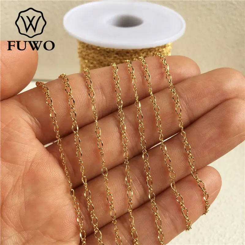 Оптовая продажа Высококачественная латунная цепочка FUWO с 24-каратным золотом