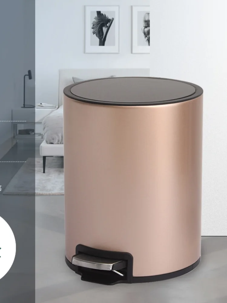 

Nordic Luxury Trash Can Bathroom Garbage Minimalist Trash Can Living Room Creativity Rangement Cuisine Kitchen Storage BC50LJT