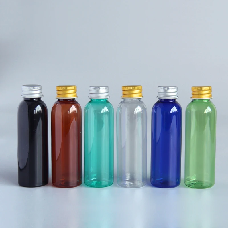 60ml Empty Plastic Cosmetic Container Aluminum Screw Cap Shampoo Washing Package Bottles 60cc Liquid Soap Lotion Bottle Perfume