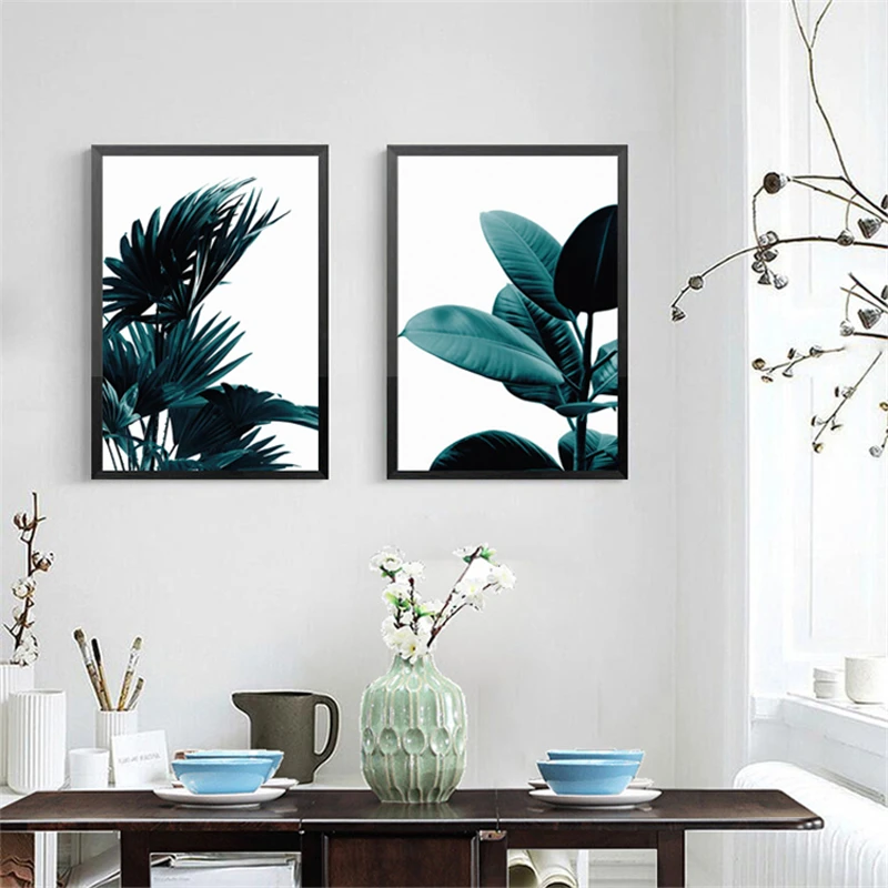 Спрей цвет тропический зеленый Растительный лист декоративная картина на холсте