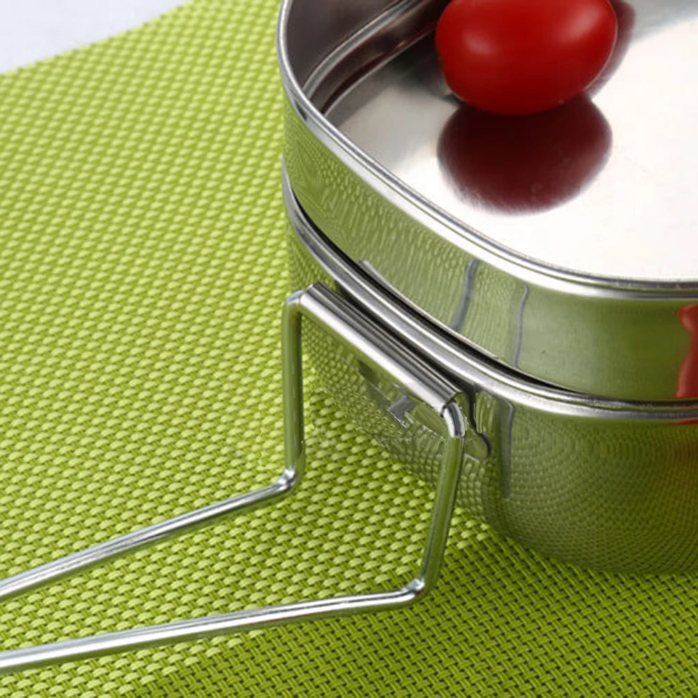 2 слойный студенческий Ланч бокс из нержавеющей стали контейнер для хранения