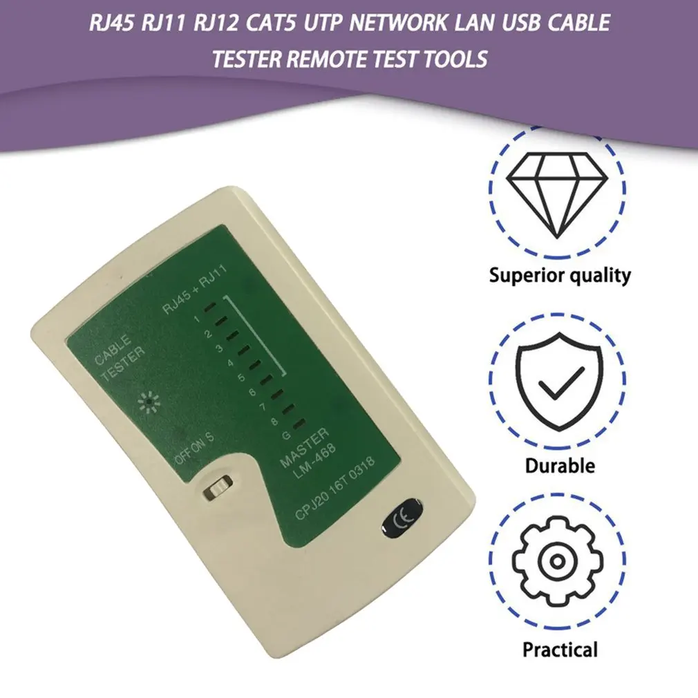 

Hot RJ45 RJ11 RJ12 CAT5 UTP Network LAN USB Cable Tester Remote Test Tools