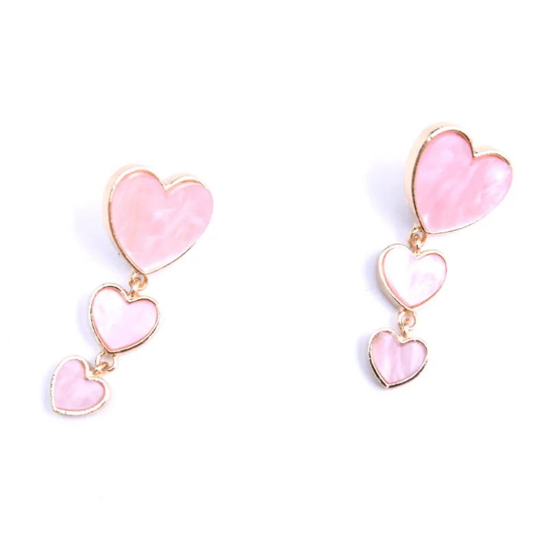 

Long Style Alloy Heart Shape Sweet Earrings Fashion Creative Ear Jewelry 2021