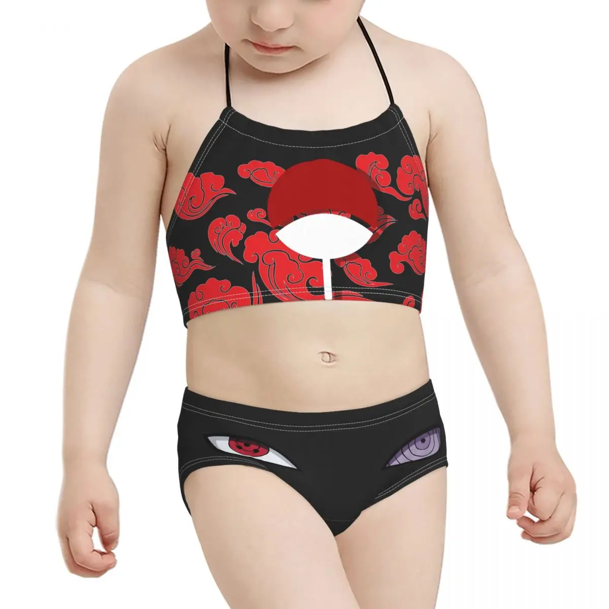 

2021 г., японское аниме R374, Детские купальники для девочек, детский купальник с принтом Шаринган, Риннеган, бикини, оптовая продажа, брендовый к...