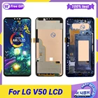 ЖК-дисплей AMOLED для LG V50 ThinQ, запасной аксессуар для LG V50 6,40 дюйма с рамкой