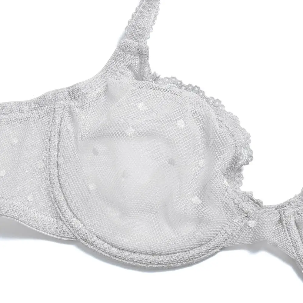 

NEW Sexy Women Lace White Bra Mesh Bralette Lingerie Female Unpadded Transparent Brassiere Intimates Femme Plus Size Everyday