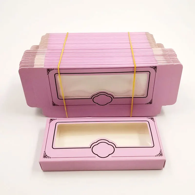 

New 100PCS Wholesale Lashes Packaging Empty Cardboard Boxes holographic Eyelash Packaging for 8mm-25mm 3D Mink Eyelashes
