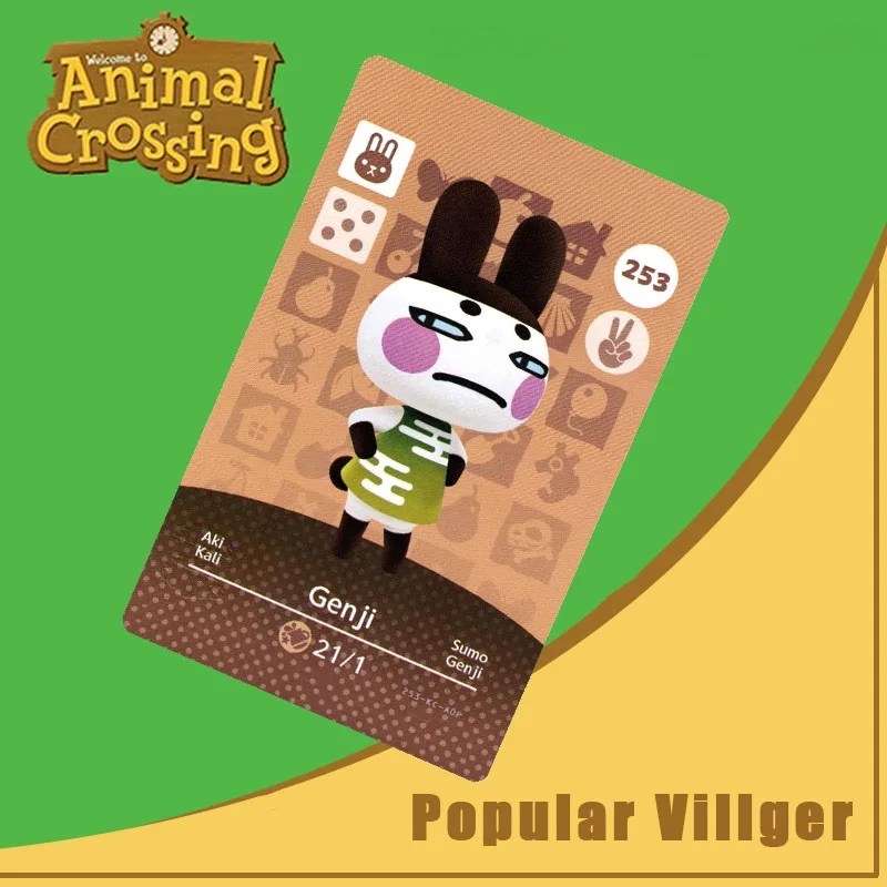 Карта для пересечения животных Amiibo 253 карта Genji Nfc серии 3 работает с играми Ns