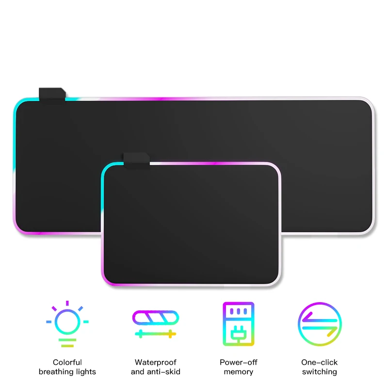 Игровой коврик для мыши RGB набор геймеров подсветка компьютерной 7 цветов большой