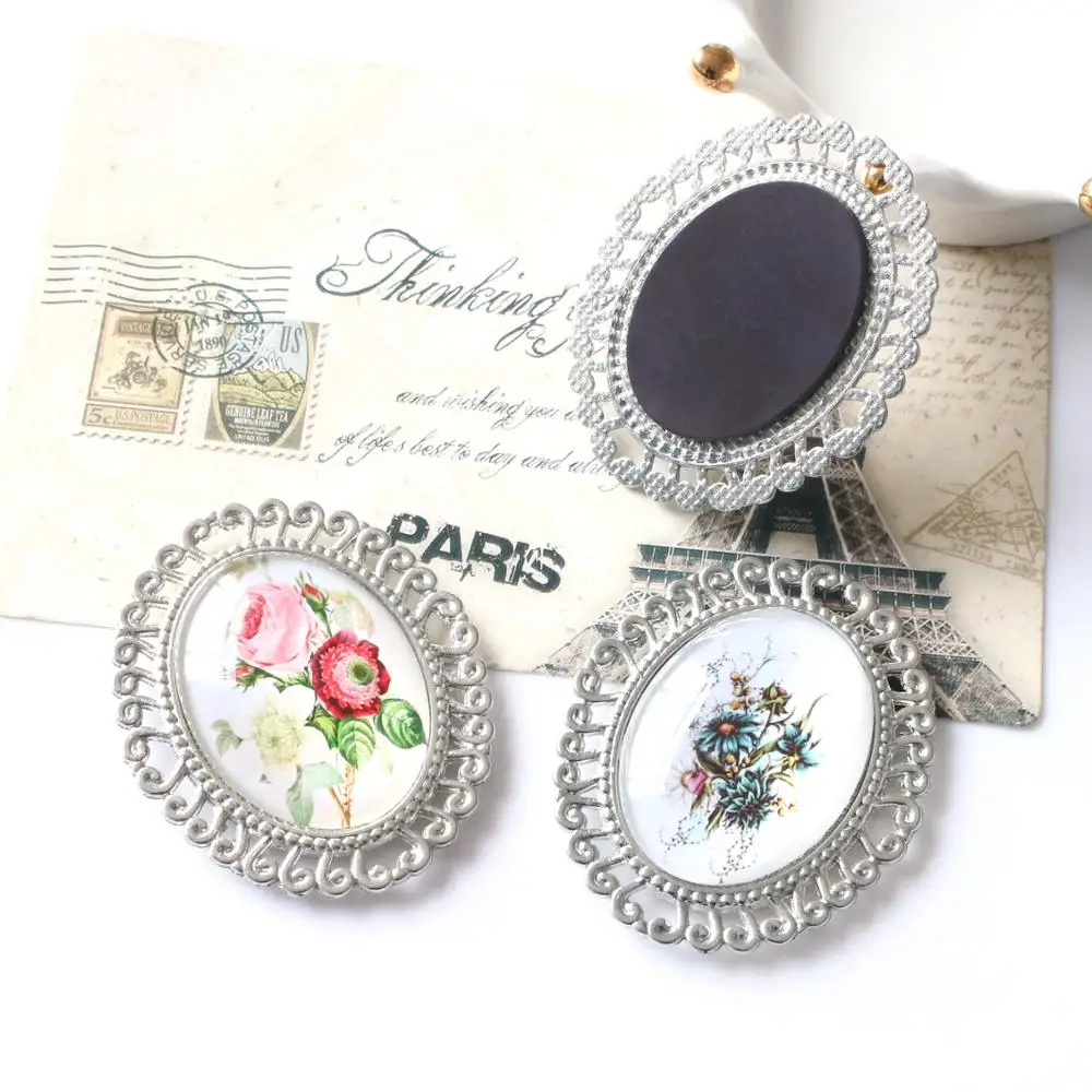 QiYue 9 моделей простого цветочного узора овальные магнитные стеклянные наклейки