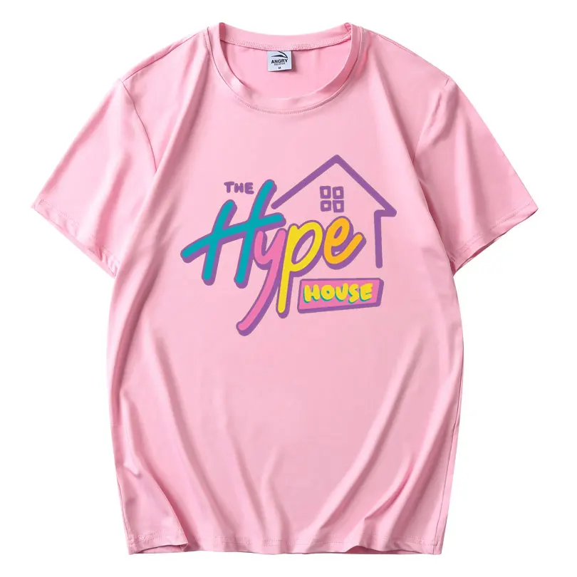 Летняя футболка Hype House женская одежда мужская уличная с коротким рукавом Harajuku