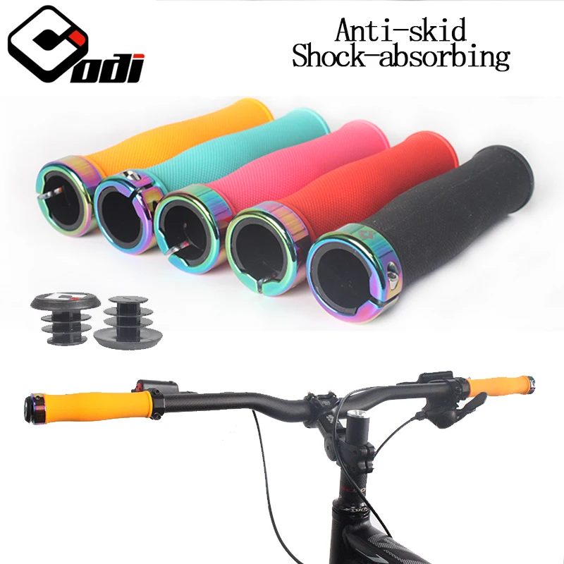 

Odi MTB bicycle Handlebar Cover Grips Silica Gel Bike Grip With Aluminum Alloy-Locking Ring Lightweight DH Mountain Cycling part