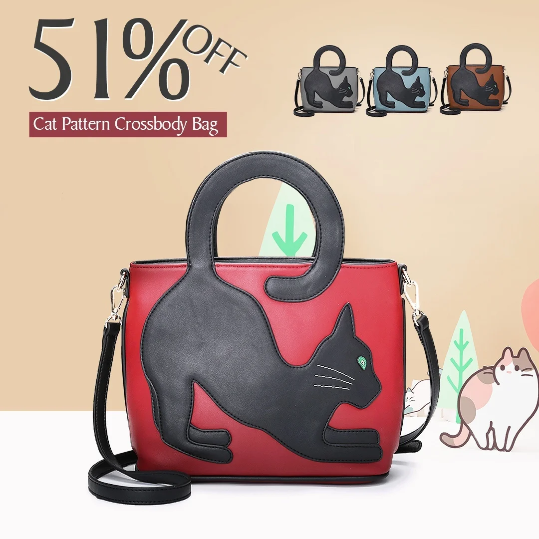 Brienice-Bolso de mano con estampado de gato para mujer, bolsa cruzada, a la moda, 2022