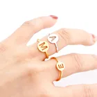 Индивидуальное регулируемое открытие, оригинальная зеркальная буква, Женский Алфавит из нержавеющей стали, розовое золото, ювелирные изделия BFF