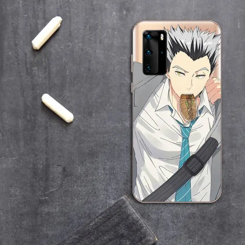

Oya Haikyuu Bokuto Koutarou anime Phone Case Transparent for huawei P 40 30 20 lite pro smart 2019 honor 8X 10i 10 coque